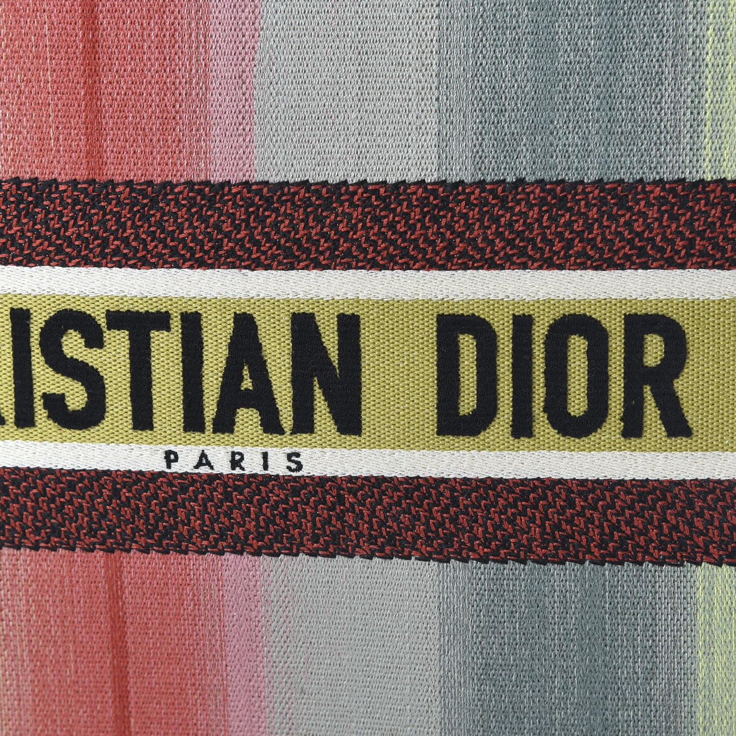 Christian Dior Canvas Embroidered Medium Dioraura Book Tote Multicolor 9 of 9