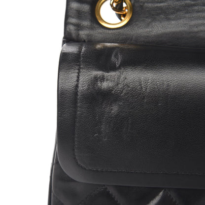 Chanel Lambskin Quilted Medium Double Flap Black 8 of 20