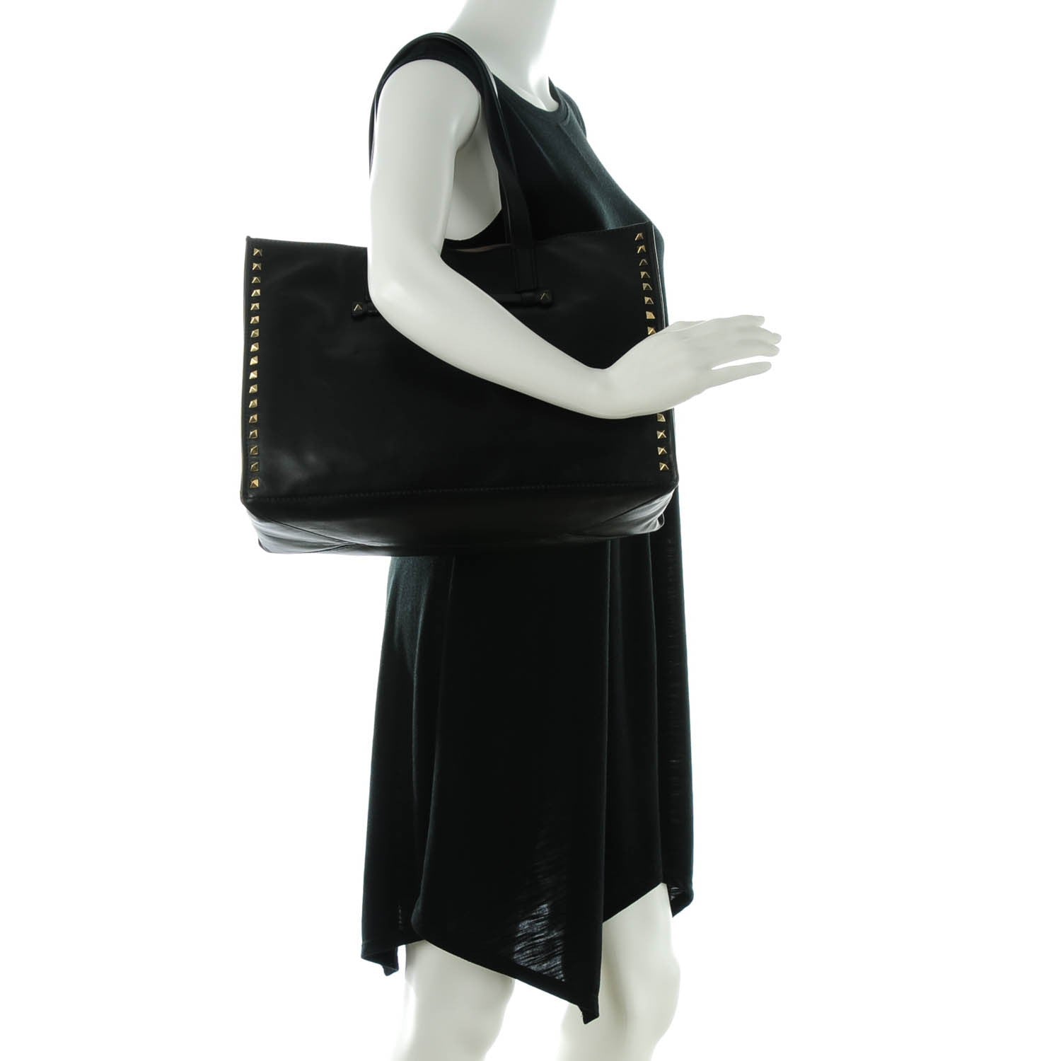 Valentino Garavani Nappa Medium Rockstud Soft Tote Black 2 of 8