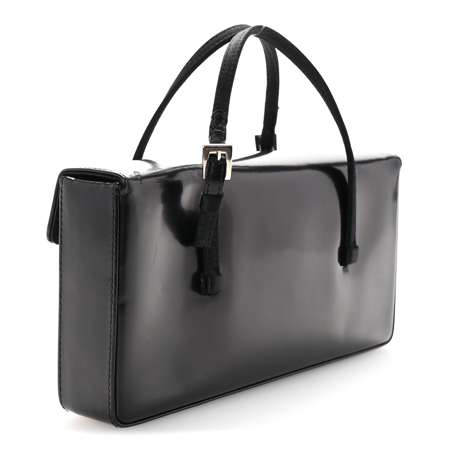 Prada Spazzolato Mini Clutch Bag Black 5 of 12
