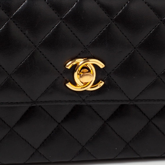 Lambskin Quilted Mini Flap Black