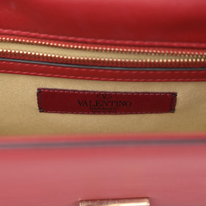 Valentino Garavani Vitello Medium Glam Lock Rockstud Flap Red 6 of 13