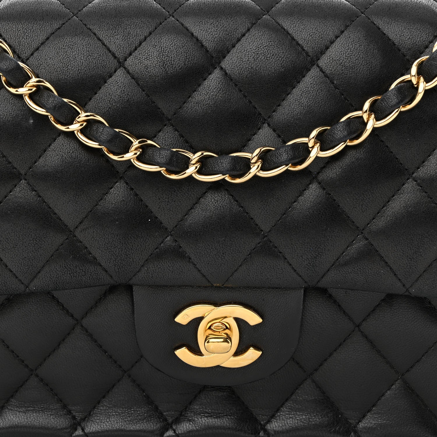 Chanel Lambskin Quilted Medium Double Flap Black 8 of 13