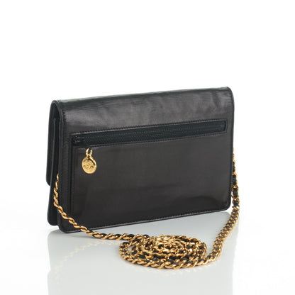 Chanel Lambskin Timeless CC Wallet On Chain WOC Black 3 of 8