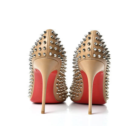 Christian Louboutin Nappa Fifi Spikes 100 Pumps 40 Corde Silver 7 of 10