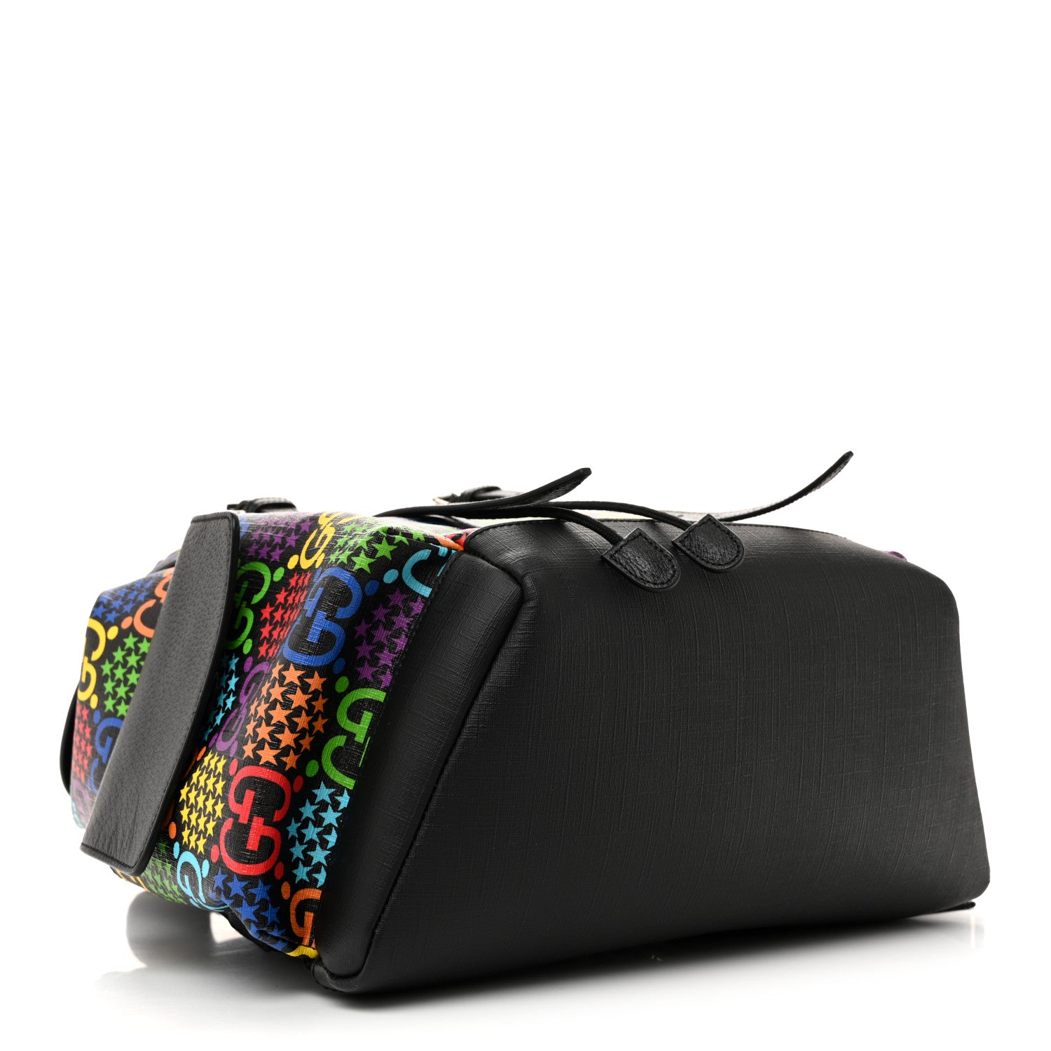 Gucci GG Supreme Monogram Psychedelic Medium Double Buckle Backpack Black Multicolor 4 of 11