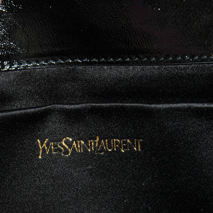 Saint Laurent Textured Patent Monogram Large Belle De Jour Clutch Black 6 of 6