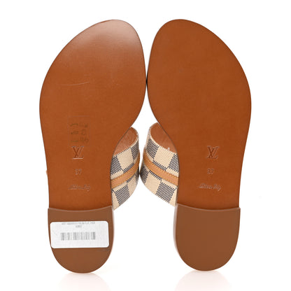 Louis Vuitton Damier Azur Palma Flat Thong Sandals 37 6 of 12