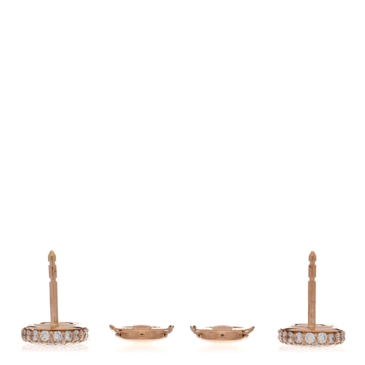 Hermes 18K Rose Gold Diamond New Farandole Earrings 3 of 5