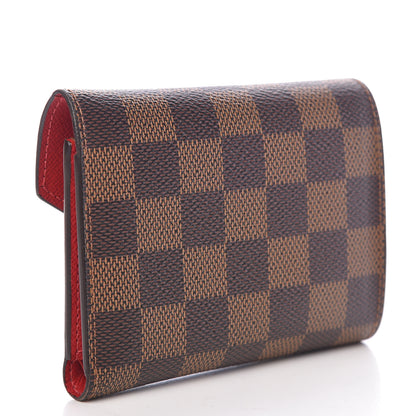 Louis Vuitton Damier Ebene Victorine Wallet Red 3 of 11