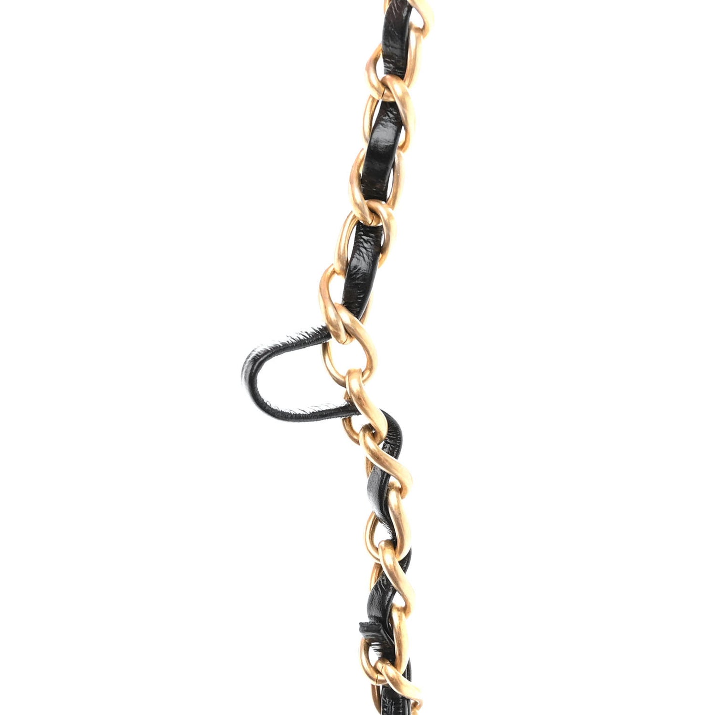 Shiny Aged Calfskin CC Chain Mini Drawstring Bag Black