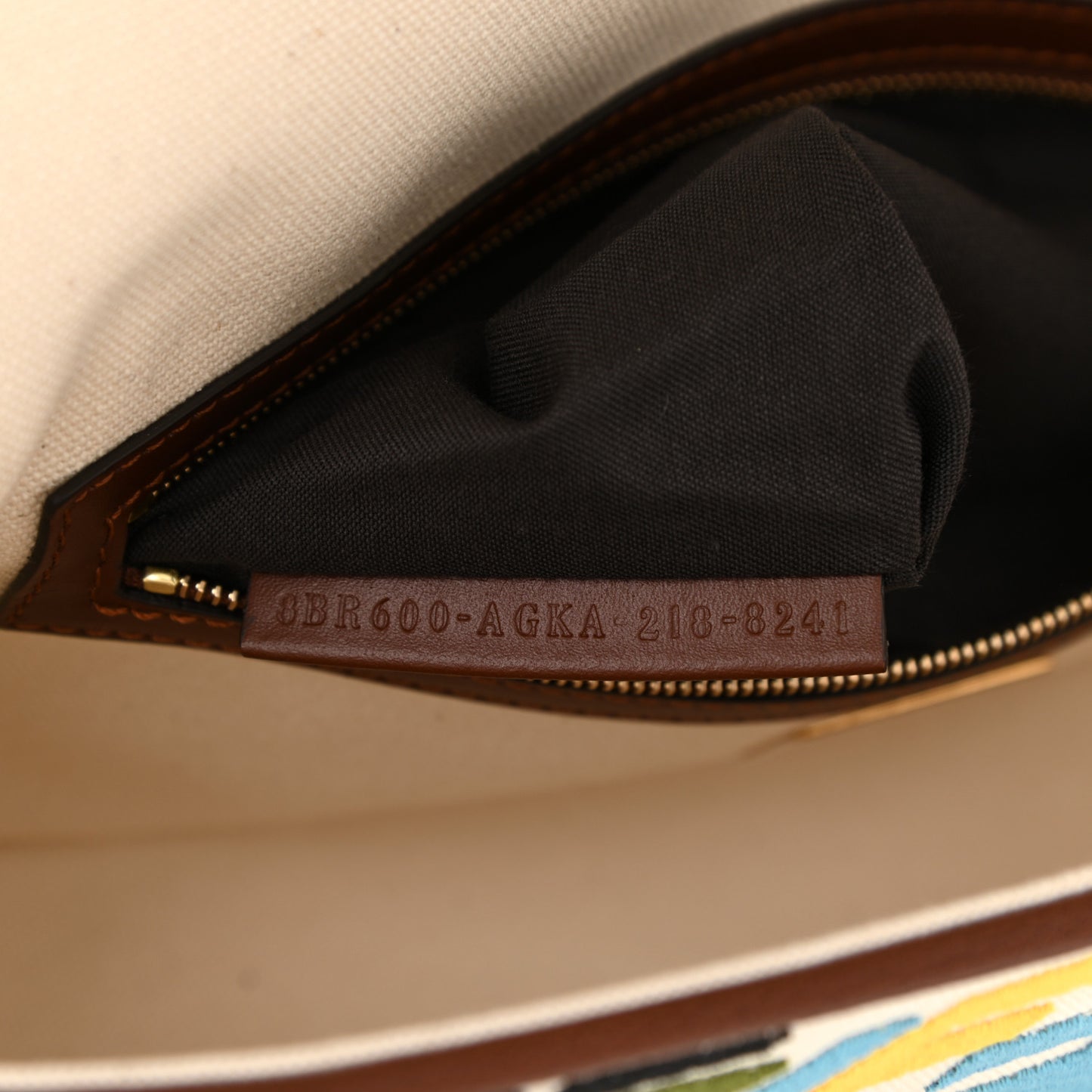 X SARA COLEMAN Canvas Vitello King Seta FF Fish Eye Embroidered Baguette Grezzo Multicolor Ghianda