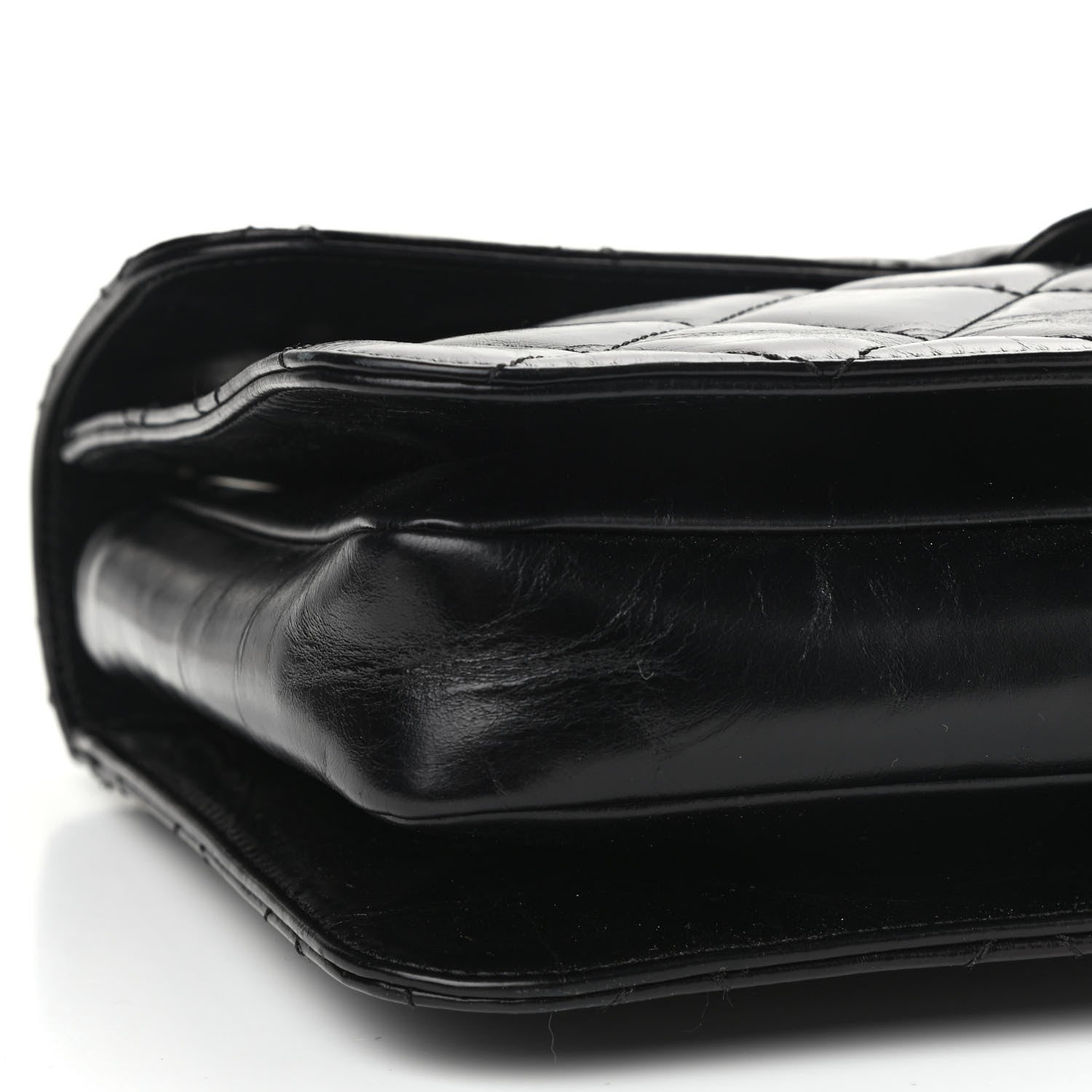 Chanel Glazed Calfskin Quilted Large Perfect Edge Flap Black 6 of 15