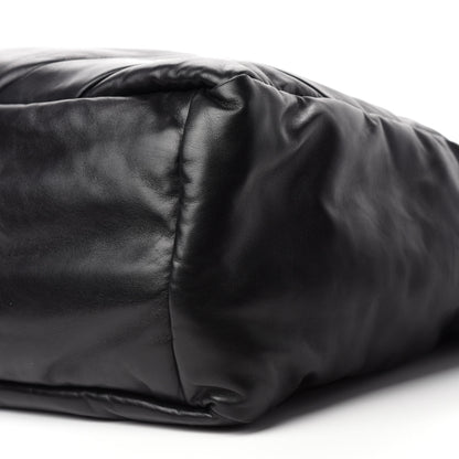 Prada Nappa Soft Large Shopper Tote Black Cobalto 7 of 9