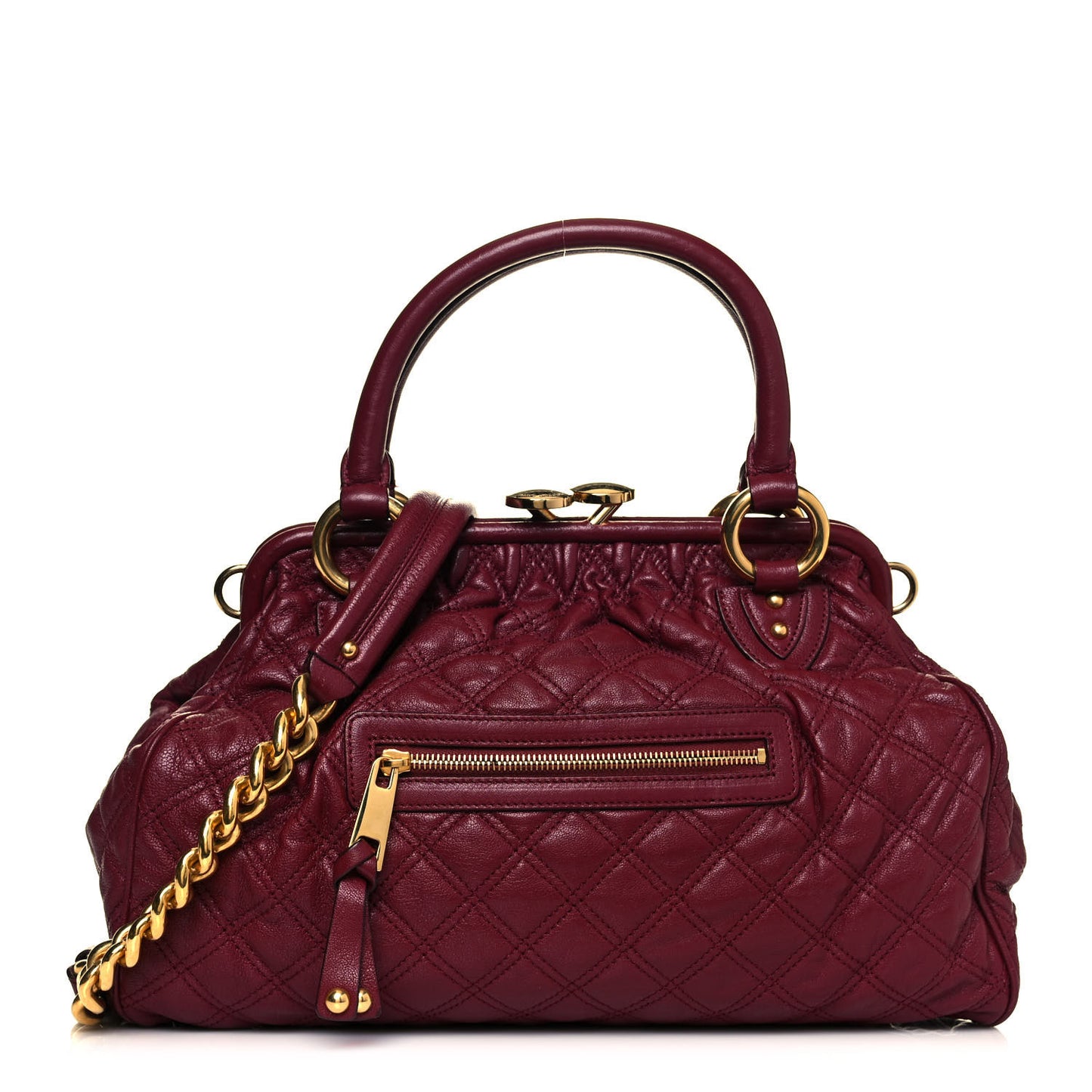 Calfskin Quilted Leather Stam Bag Red