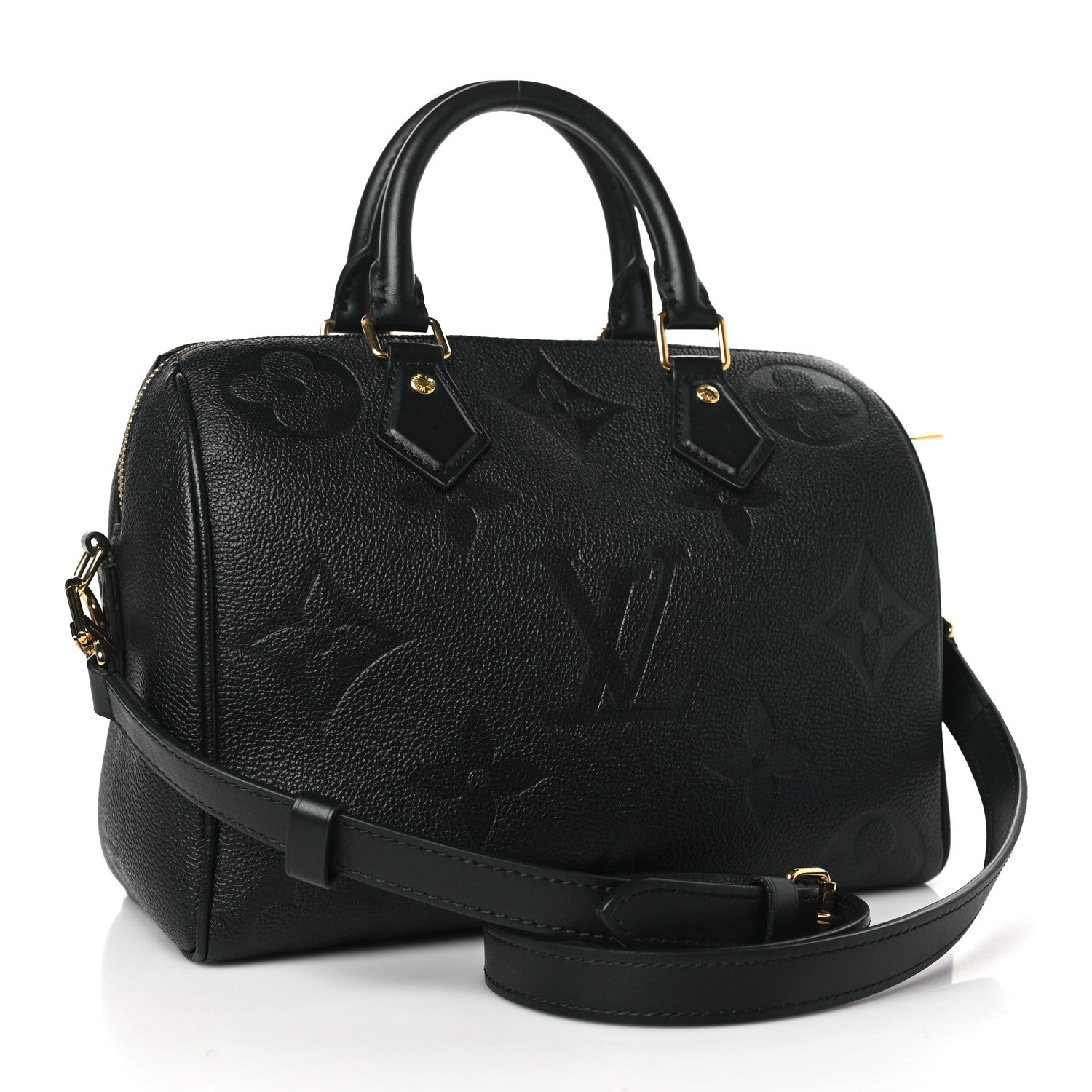 Louis Vuitton Empreinte Monogram Giant Speedy Bandouliere 25 Black 3 of 10