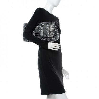 Prada Tweed Clutch Black White 2 of 7