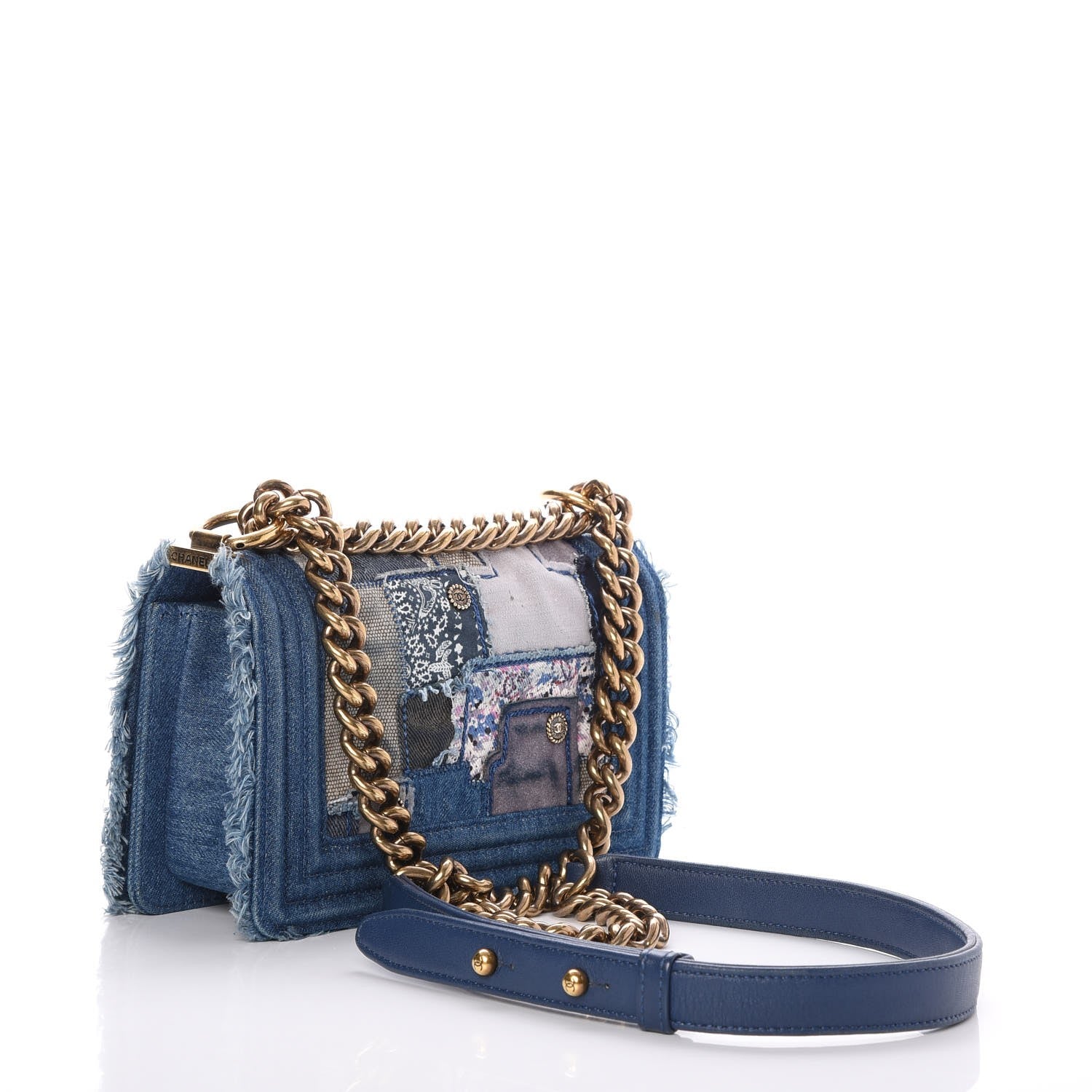 Chanel Denim Patchwork Small Boy Flap Blue 3 of 8