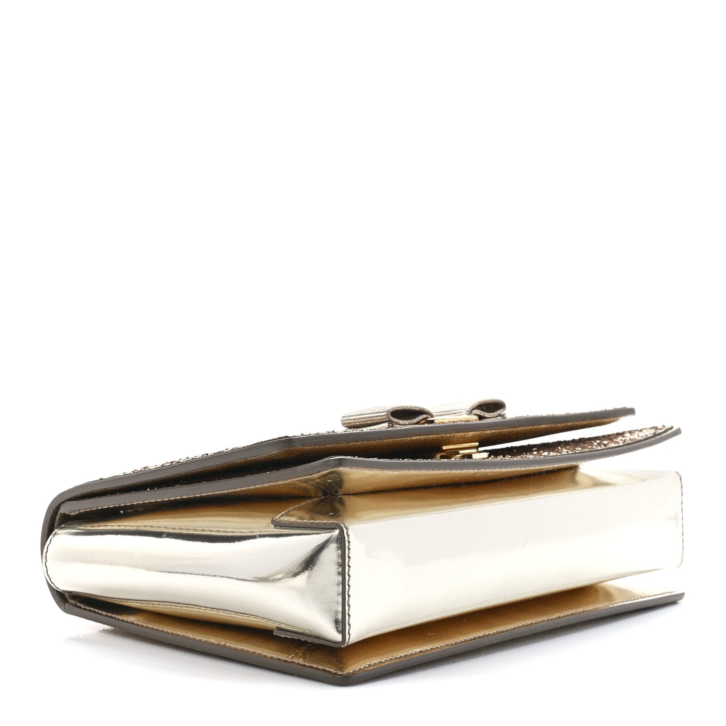 Glitter Vara Bow Flap Crossbody Gold