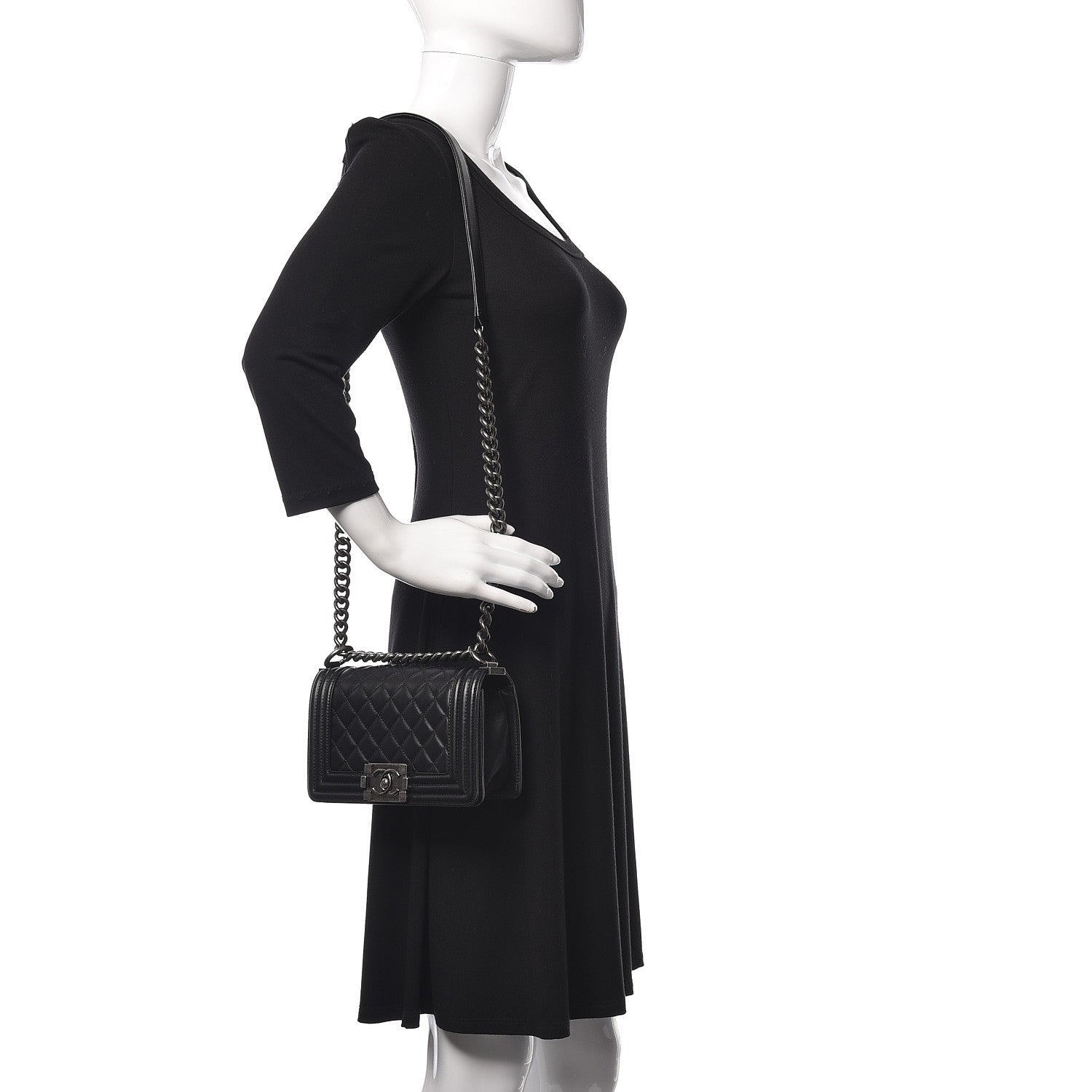 Chanel Lambskin Quilted Small Boy Flap Black 2 of 14