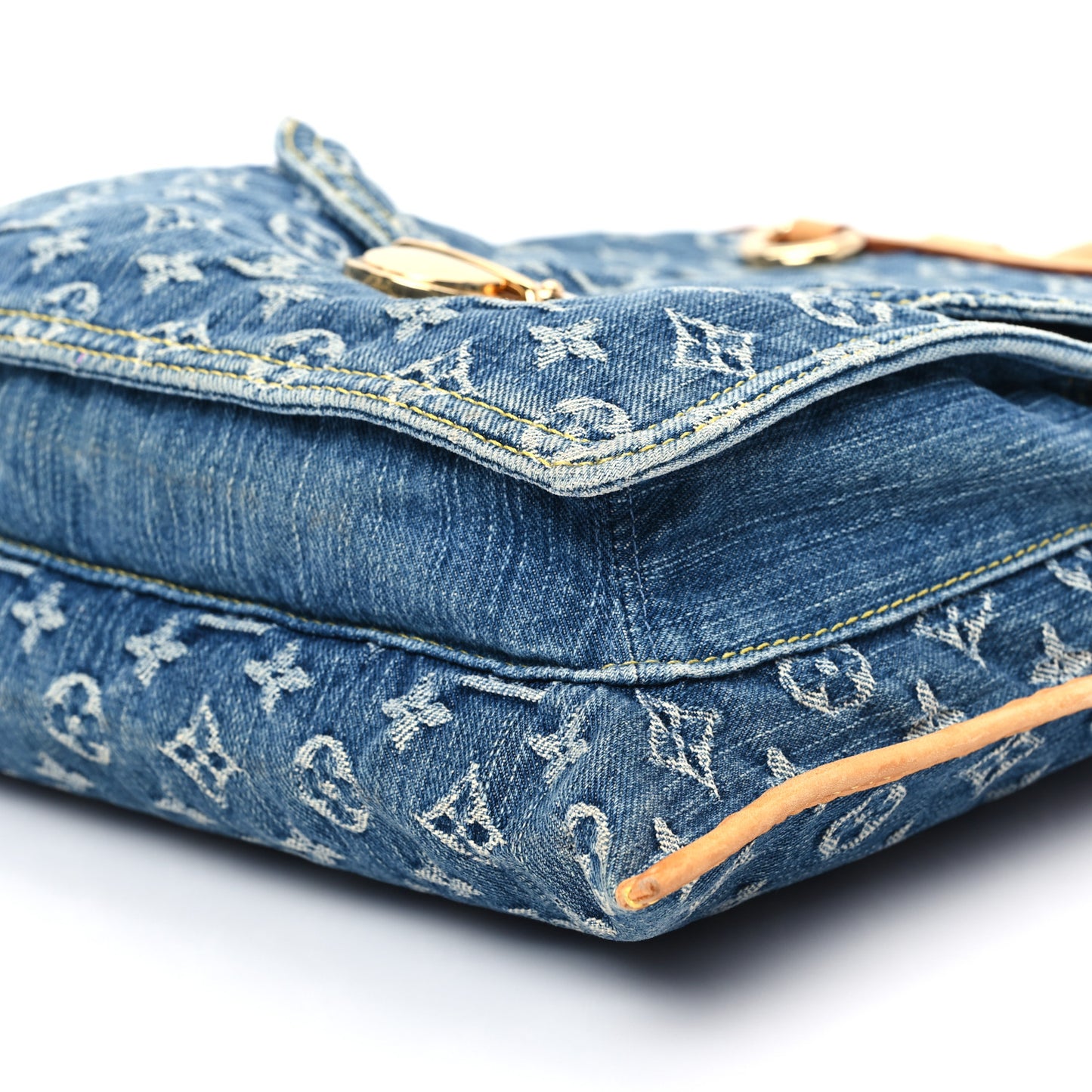 Monogram Denim Sac Plat Blue