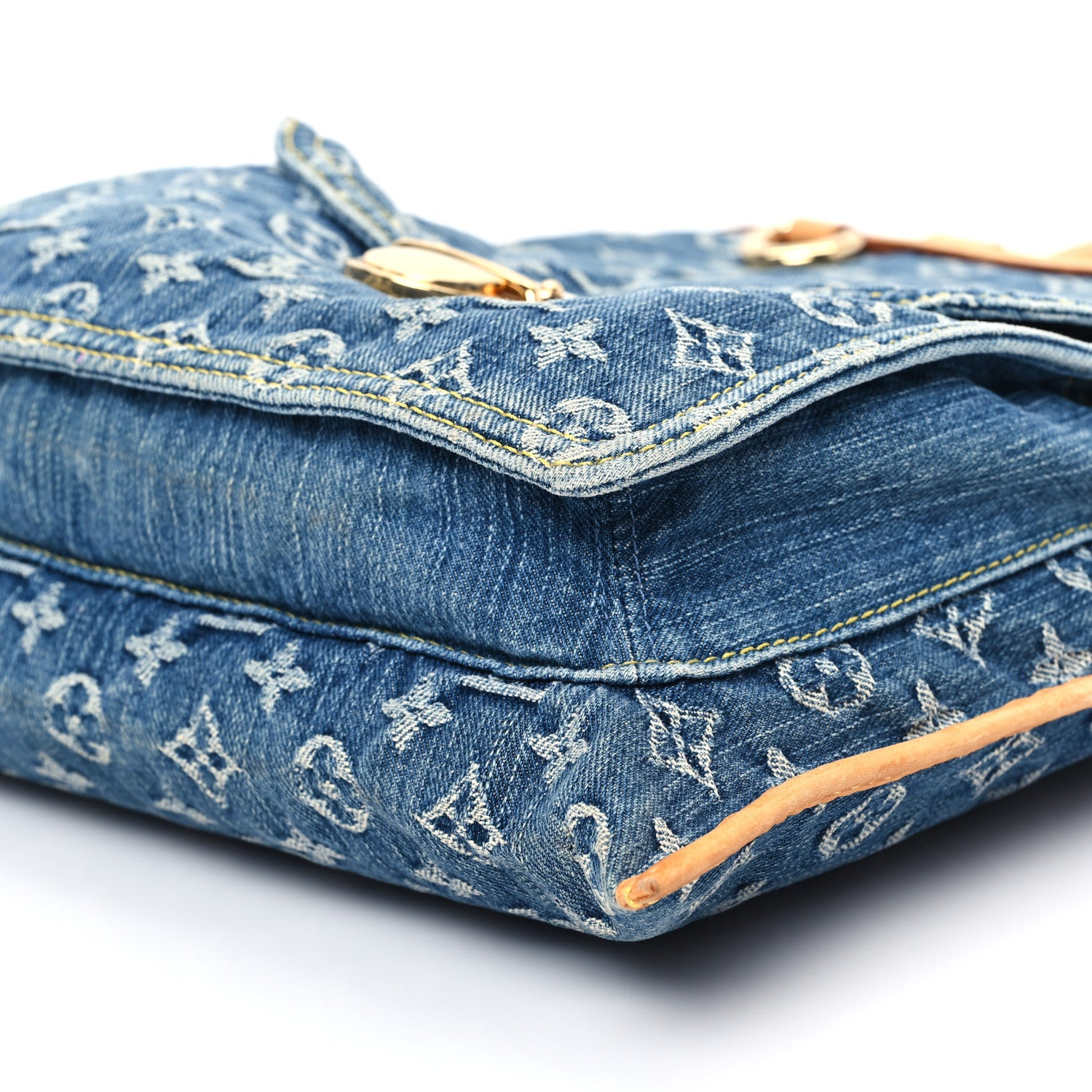 Louis Vuitton Monogram Denim Sac Plat Blue 9 of 12