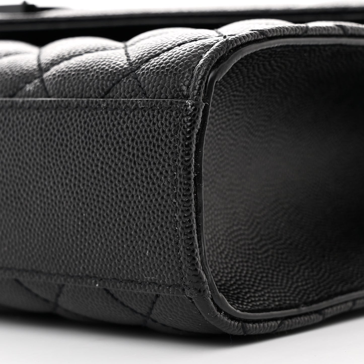 Grain De Poudre Textured Mixed Matelasse Triquilt Medium Monogram Monochrome Satchel Black