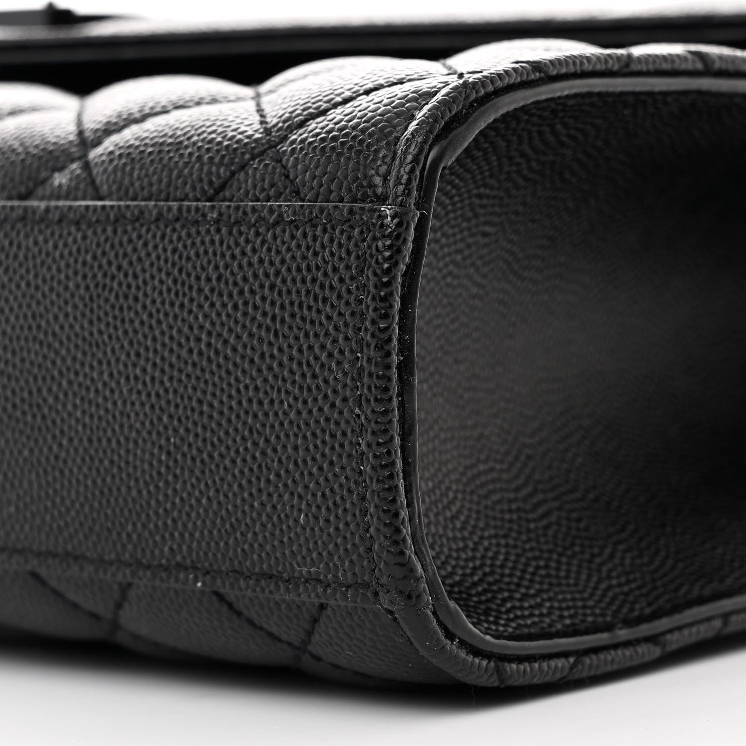 Saint Laurent Grain De Poudre Textured Mixed Matelasse Triquilt Medium Monogram Monochrome Satchel Black 10 of 10