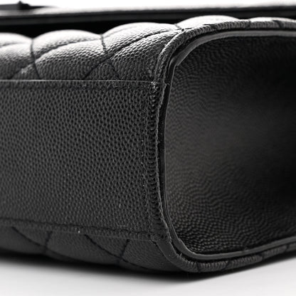 Saint Laurent Grain De Poudre Textured Mixed Matelasse Triquilt Medium Monogram Monochrome Satchel Black 10 of 10