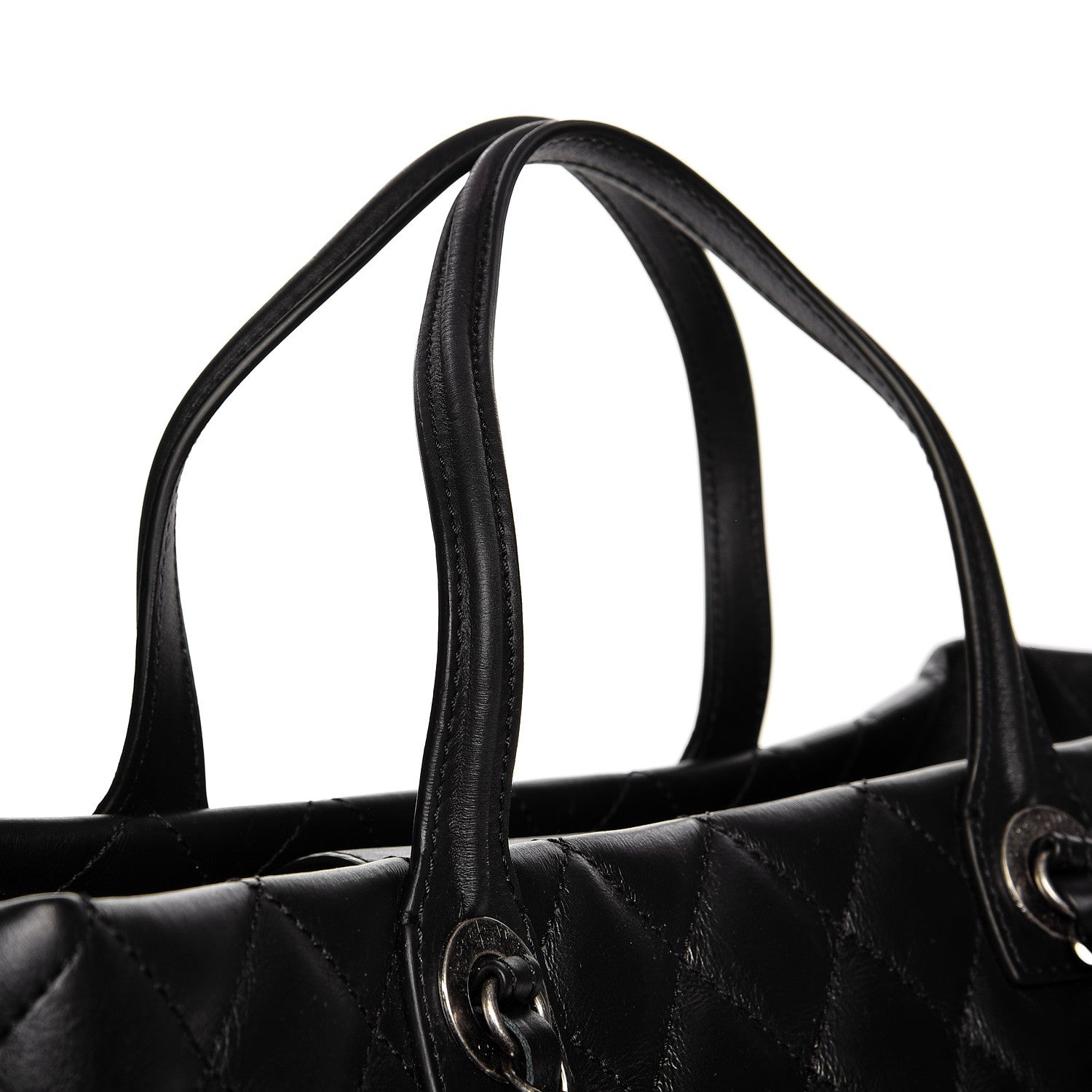 Chanel Calfskin Quilted Large Easy Shopping Tote Black 10 of 11