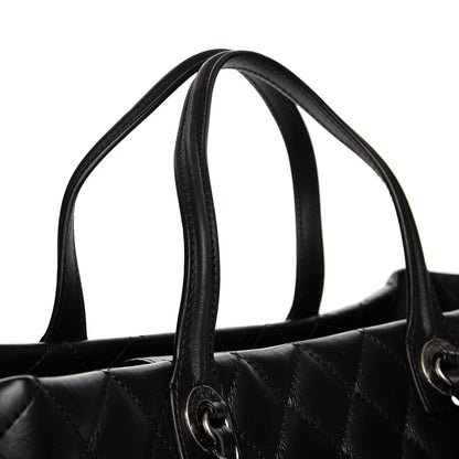 Chanel Calfskin Quilted Large Easy Shopping Tote Black 10 of 11