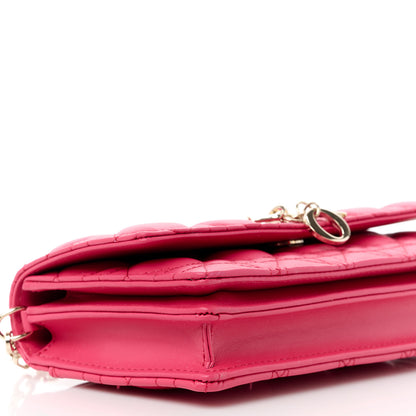 Christian Dior Lambskin Cannage Mini My Dior Top Handle Clutch Dark Pink 9 of 10