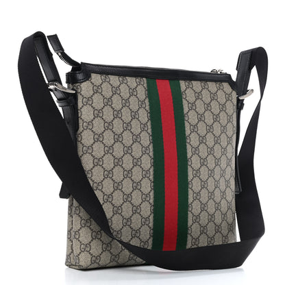 Gucci GG Supreme Monogram Web Messenger Bag Black 3 of 9