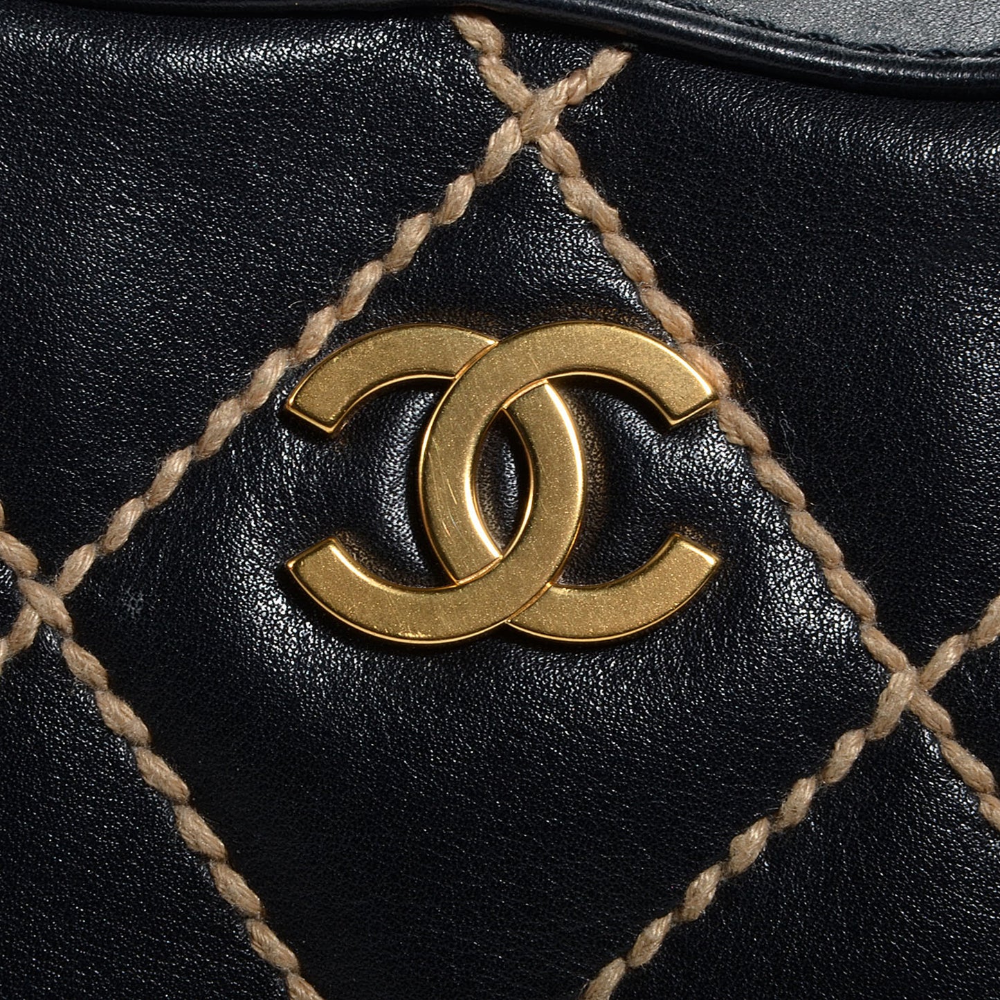 Calfskin Wild Stitch Hobo Black