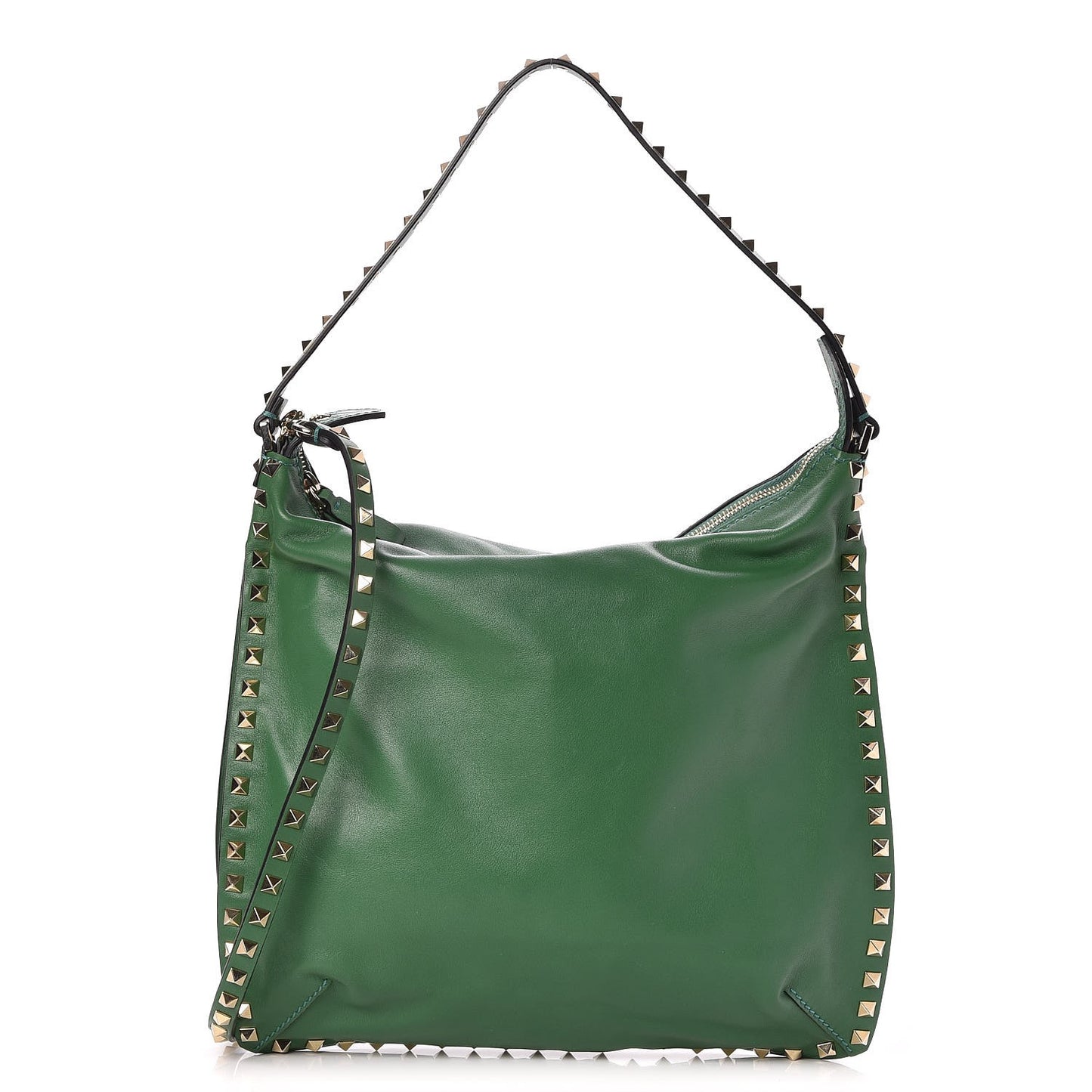 Vitello Small Rockstud Hobo Green