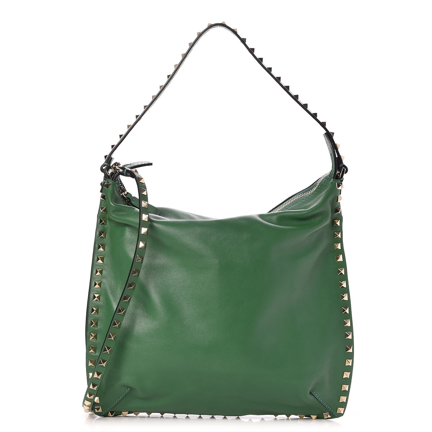 Valentino Garavani Vitello Small Rockstud Hobo Green 1 of 8
