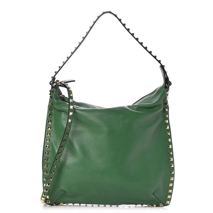 Valentino Garavani Vitello Small Rockstud Hobo Green 1 of 8