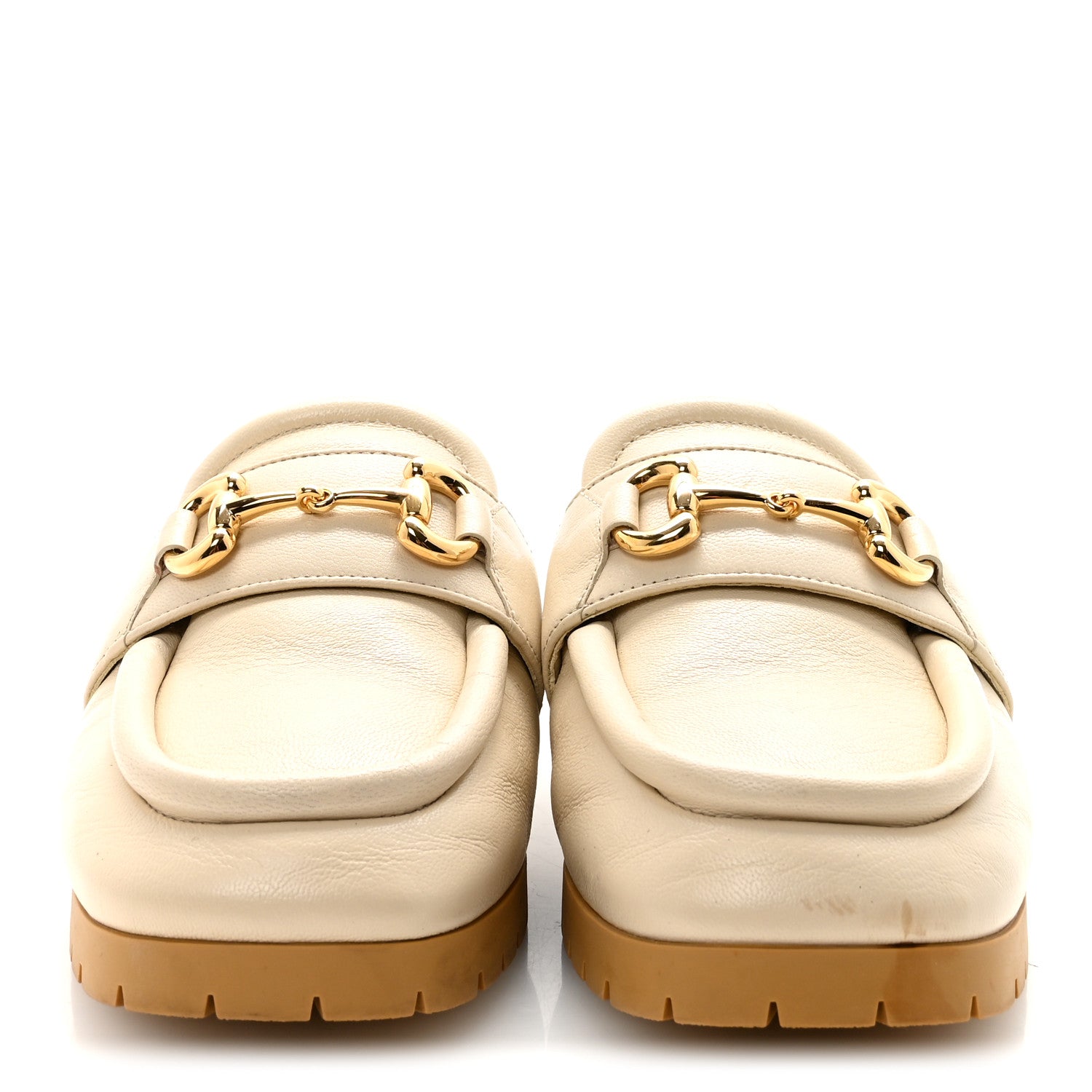 Gucci Goatskin Auroville Horsebit Mules 38.5 Ivory 6 of 18
