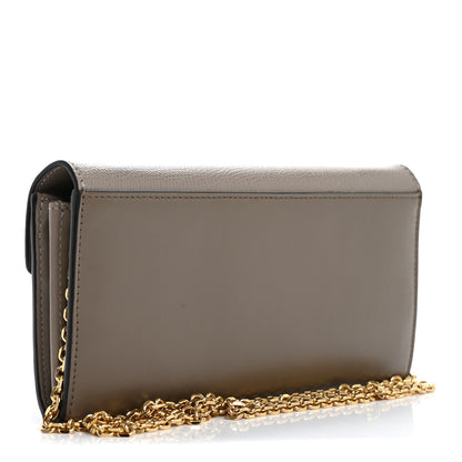 Fendi Vitello King Cruise FF Diamonds Continental Envelope Wallet On Chain Truffle Dove 2 of 16