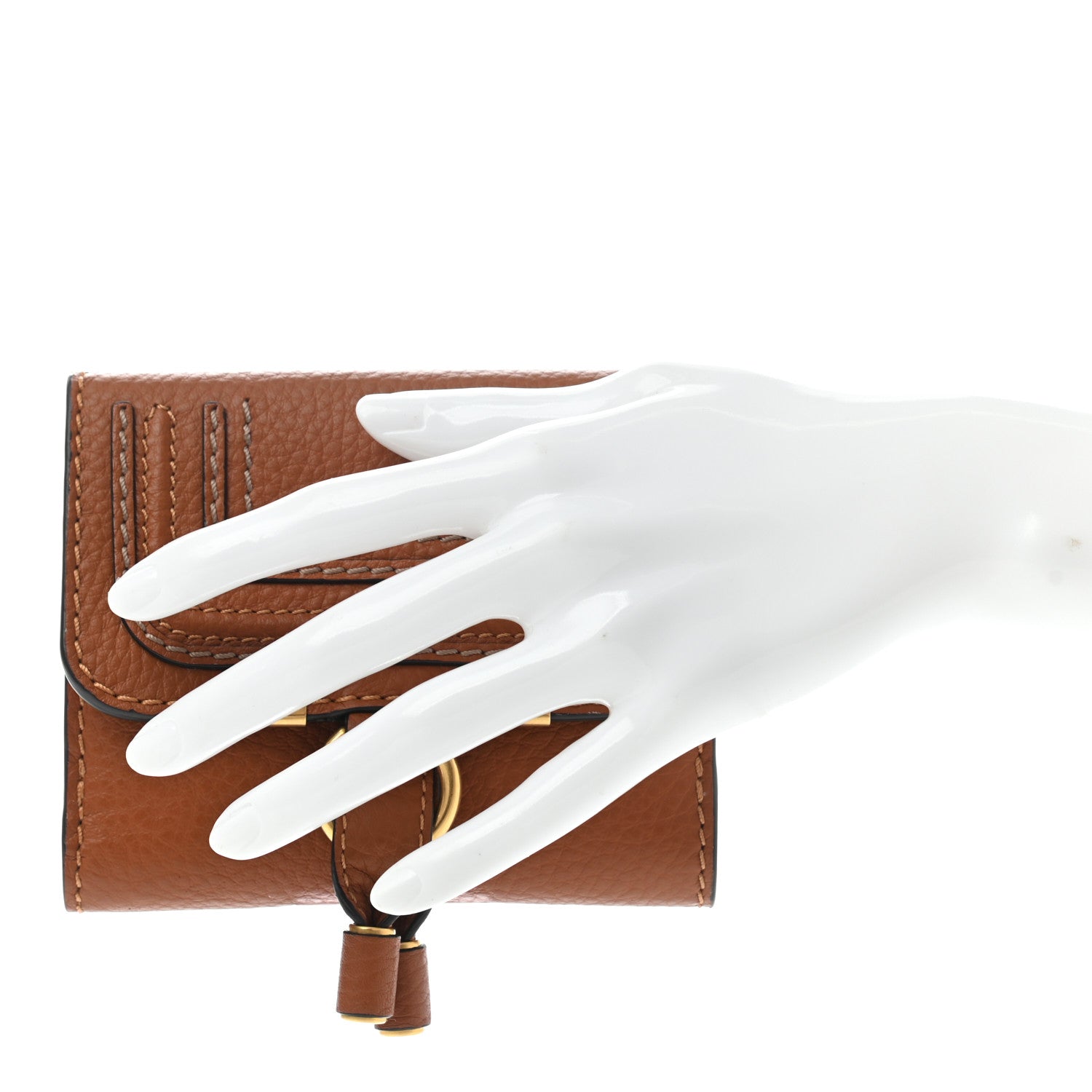 Chloe Grained Calfskin Marcie Square Wallet Tan 2 of 8