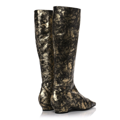 Chanel Laminated Goatskin High Boots 39.5 Gold 4 of 8