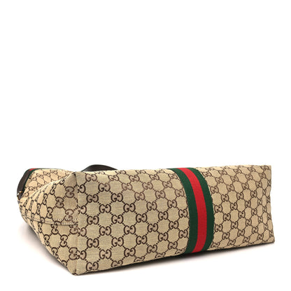 Gucci GG Monogram Web Large Giglio Tote Beige Brown 5 of 10