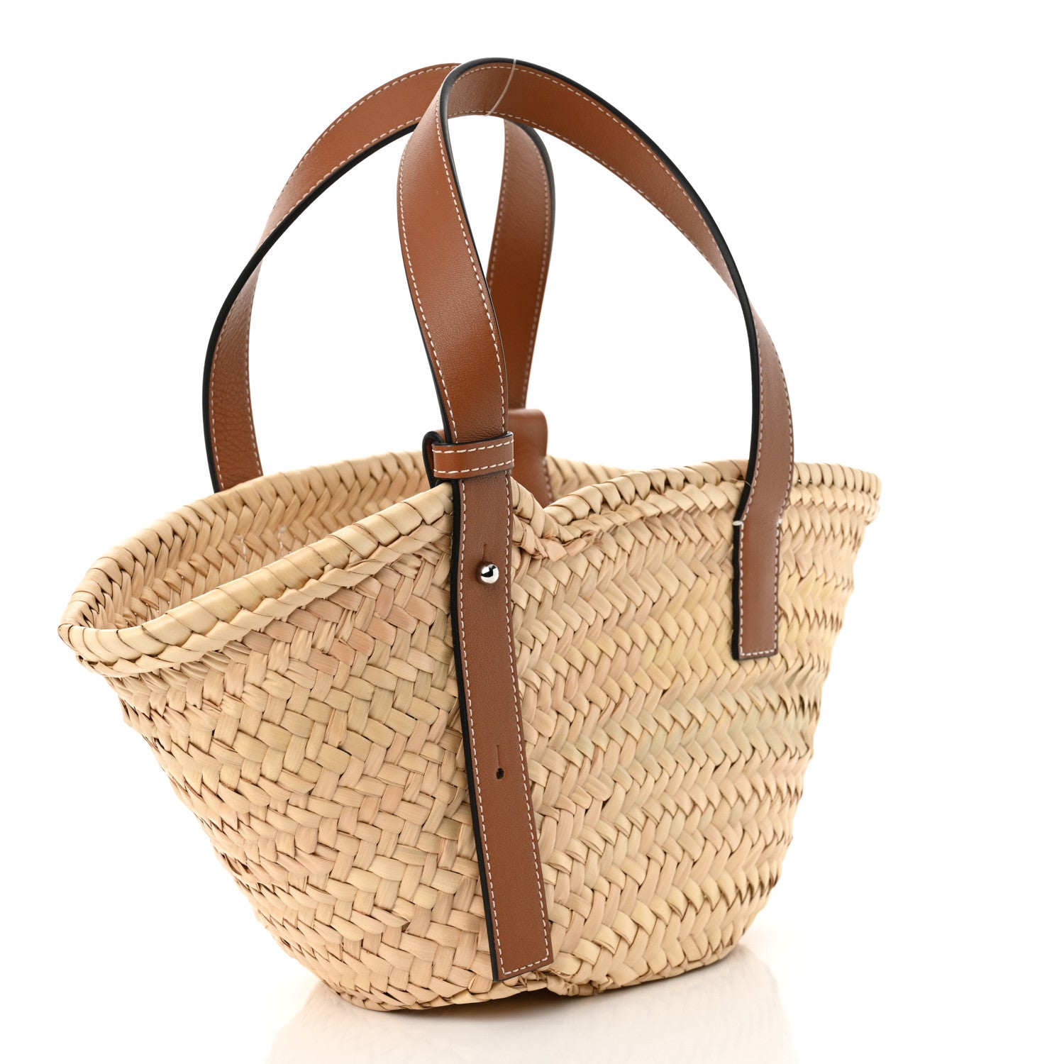 Loewe Raffia Small Basket Tote Bag Natural Tan 3 of 11