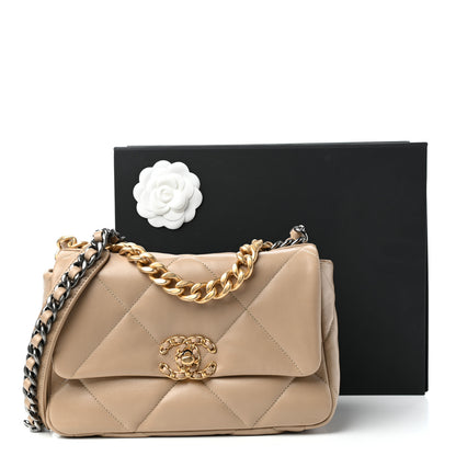 Chanel Lambskin Quilted Medium Chanel 19 Flap Dark Beige 11 of 11