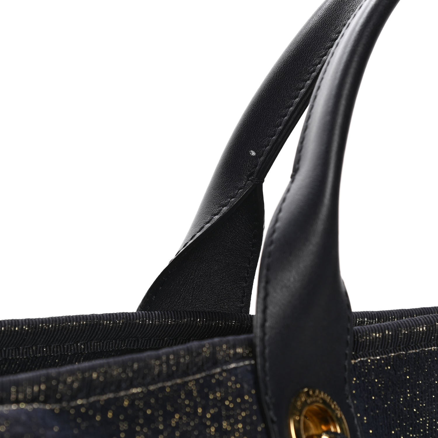 Chanel Lurex Canvas Medium Deauville Tote Navy Blue Gold 14 of 18