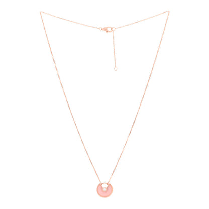 Cartier 18K Pink Gold Diamond Pink Opal XS Amulette de Cartier Pendant Necklace 3 of 5