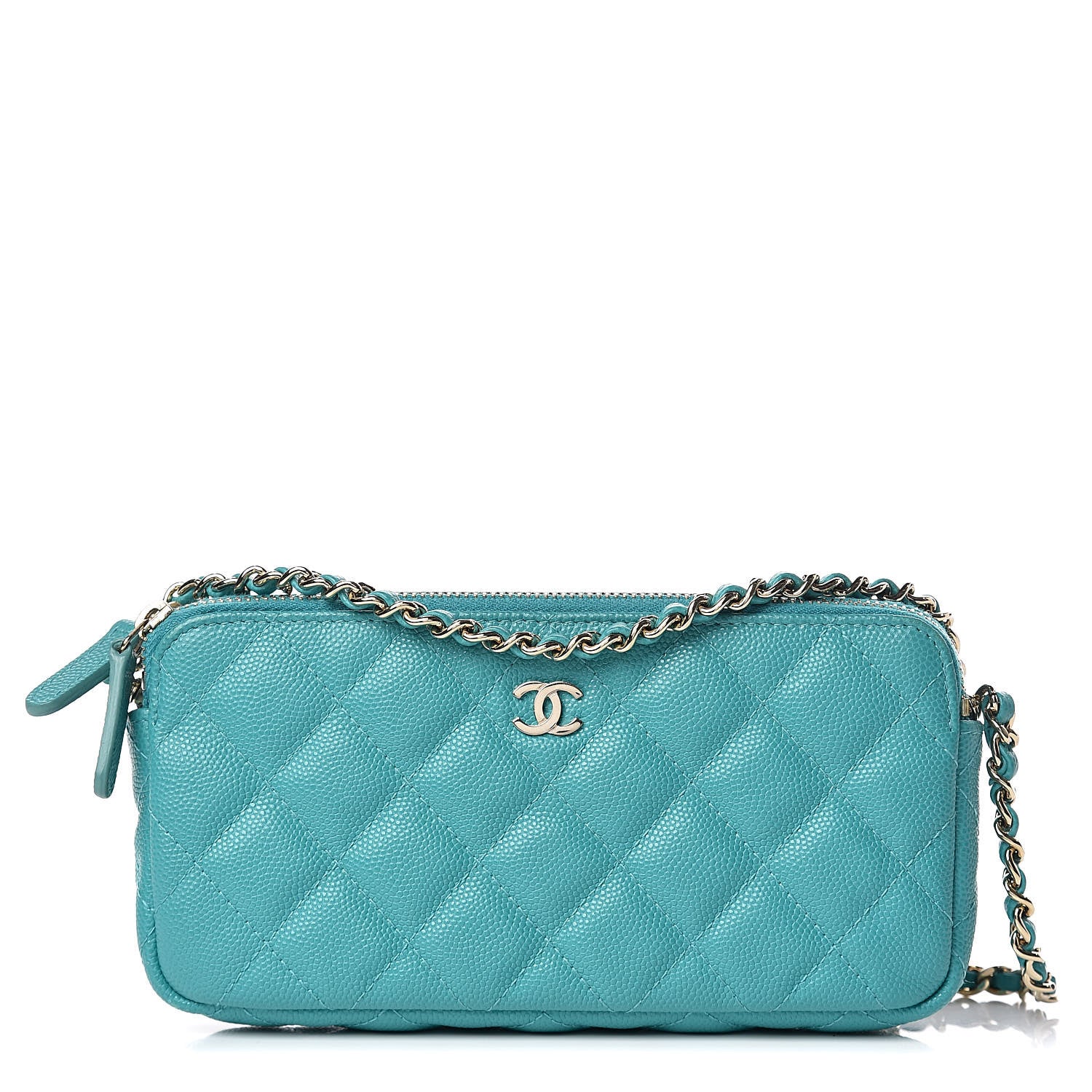 Chanel Caviar Quilted Small Clutch With Chain Turquoise 1 of 13