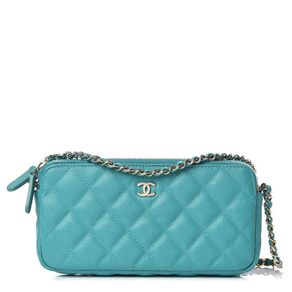 Chanel Caviar Quilted Small Clutch With Chain Turquoise 1 of 13