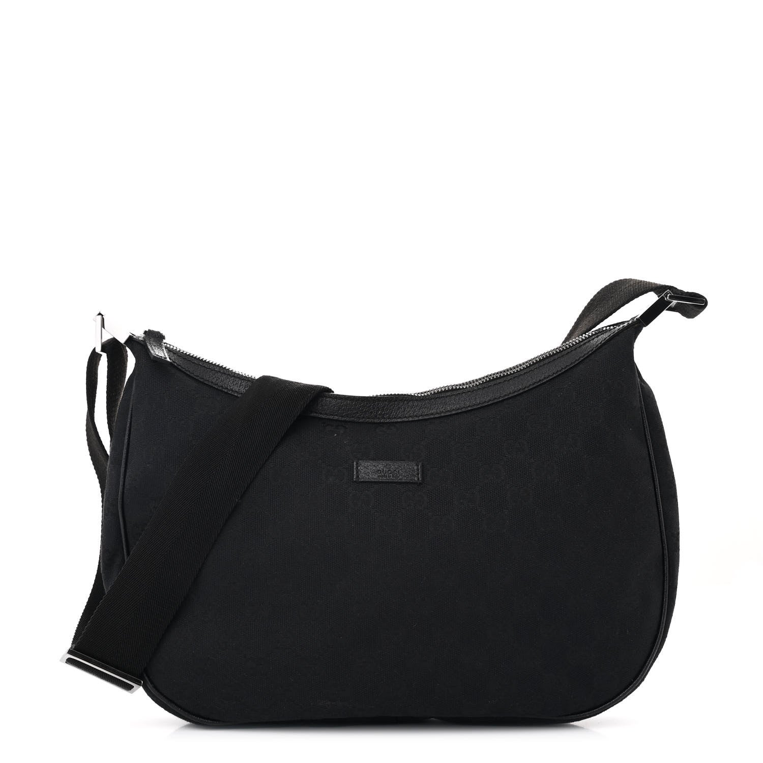 Gucci Monogram Medium Half Moon Hobo Black 1 of 10