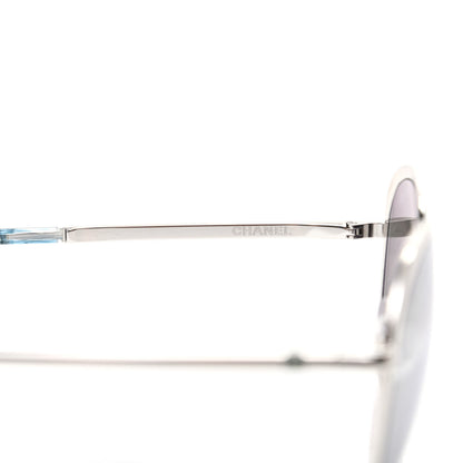 Chanel Metal Spring Round Sunglasses 4206 Silver 5 of 8
